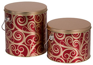 Tall Round Swirl Tins