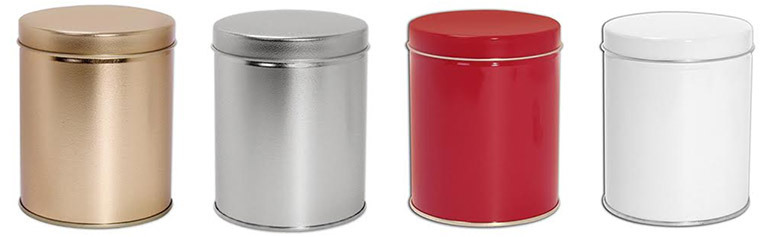 1QT Tall Round Solid Tins